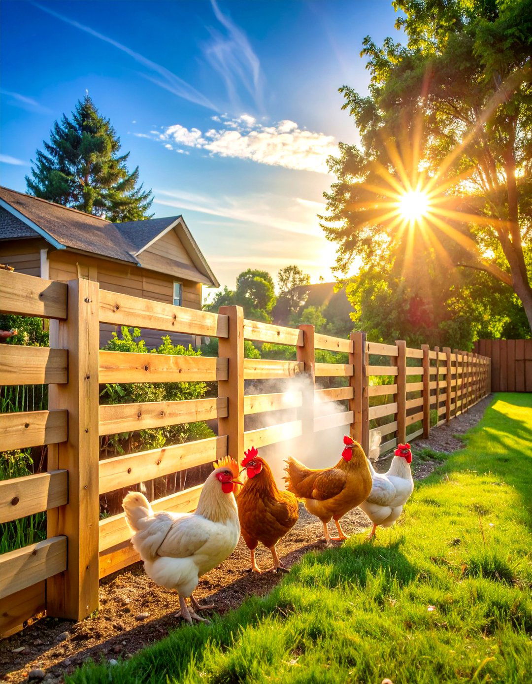 Solid Wood Privacy Chicken Fence - 25 Chicken Fence Ideas to Keep Your Flock Safe