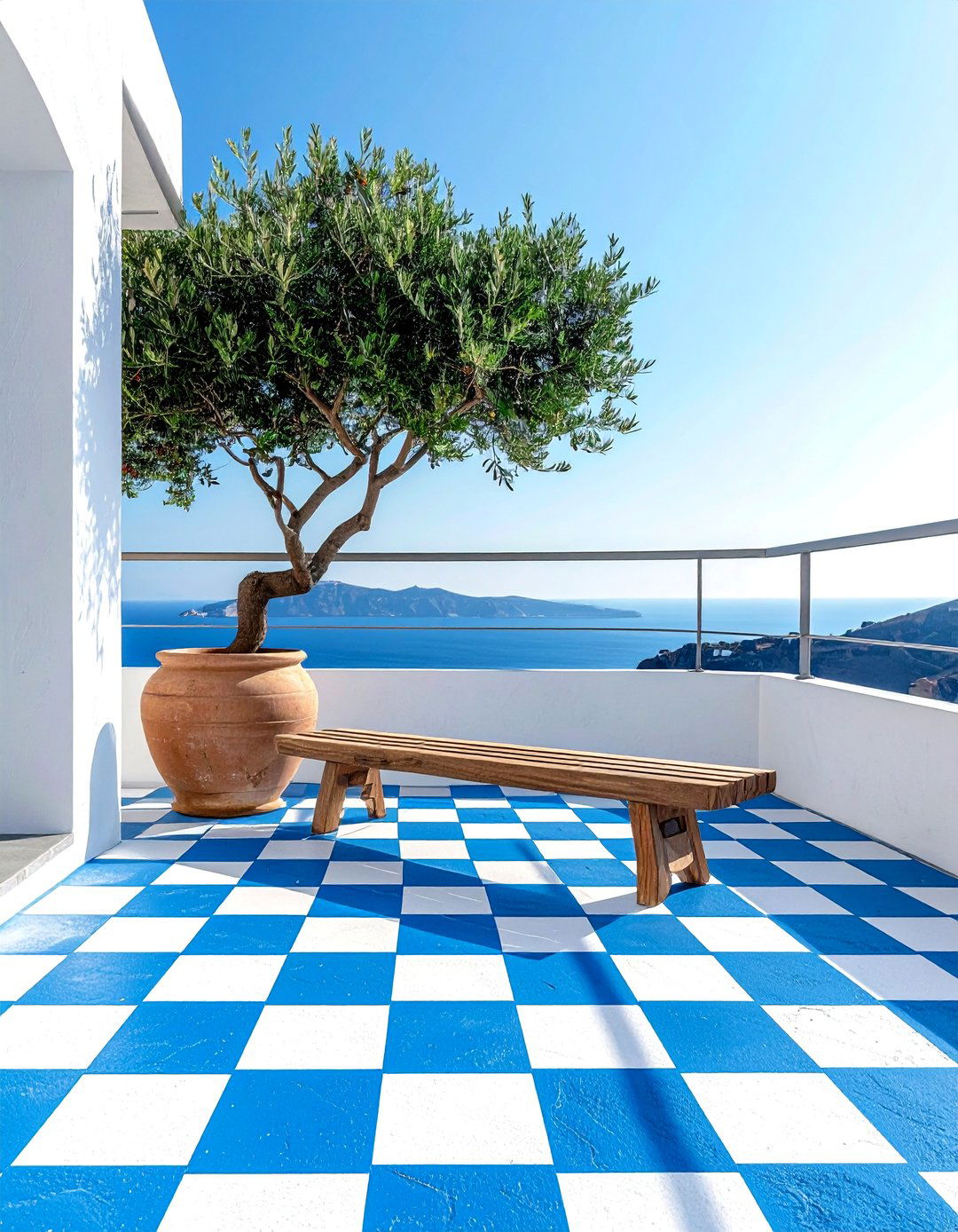 Stenciled and Painted Concrete Deck - 20 Balcony Deck Ideas for a Beautiful Outdoor Retreat