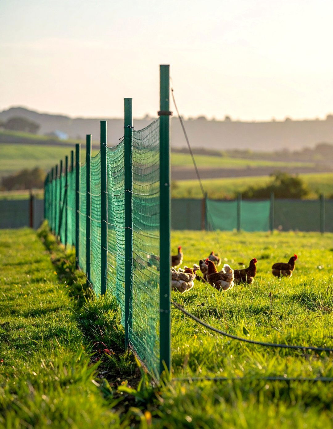 T Post and Poultry Netting Temporary Fence - 25 Chicken Fence Ideas to Keep Your Flock Safe
