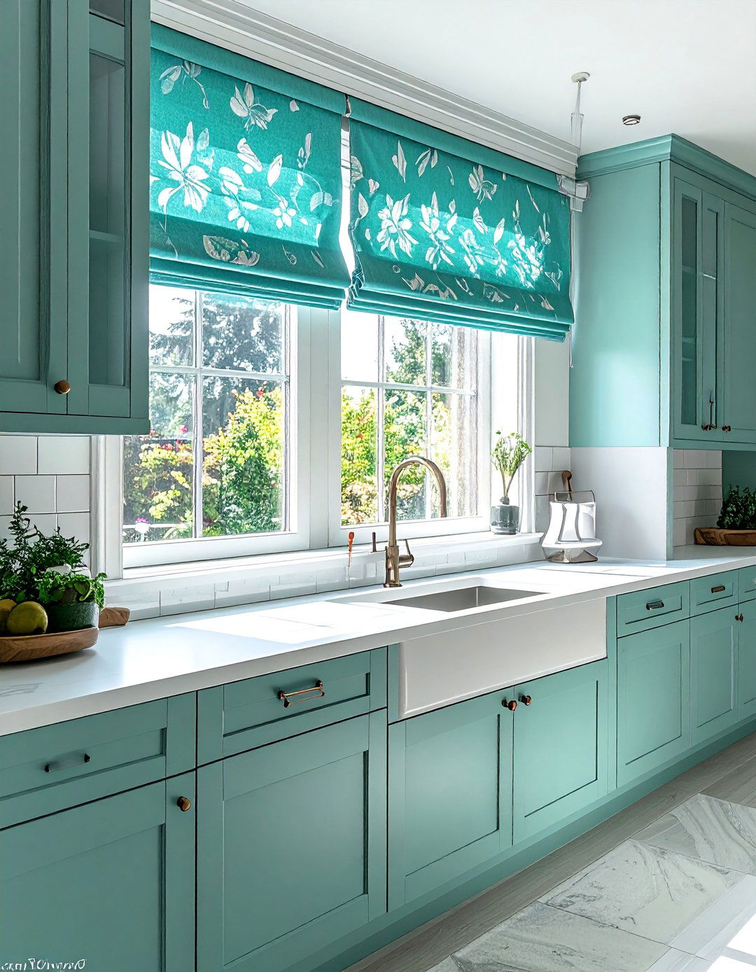 Teal Kitchen Window Treatments - 20 Teal Kitchen Ideas for a Bold and Vibrant Space