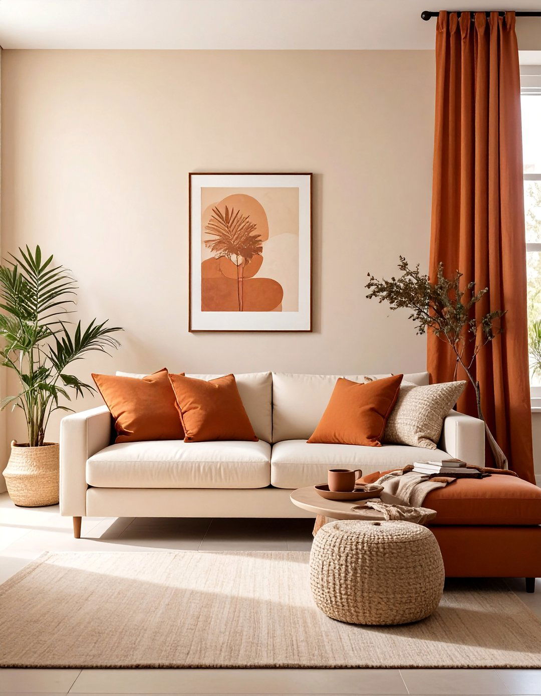 Terracotta and Cream for a Soft Neutral Palette - 20 Terracotta Living Room Ideas for a Cozy Ambiance