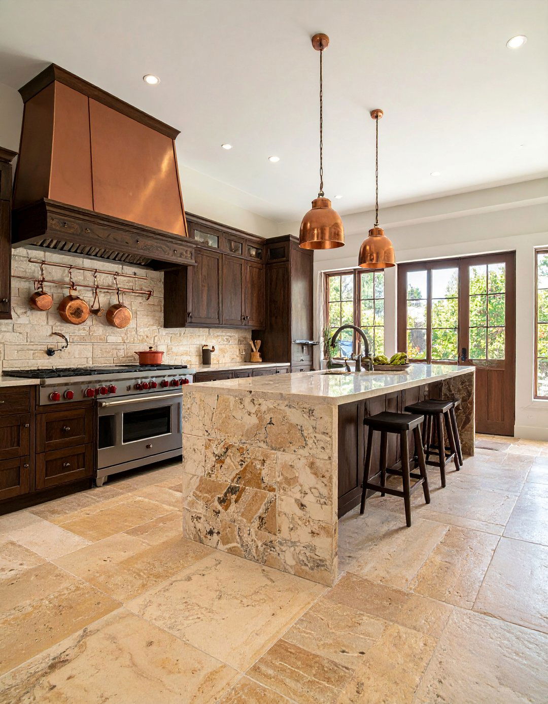 Textured Unfilled Travertine Floor Kitchen - 20 Travertine Floor Kitchen Ideas for Elegant Spaces
