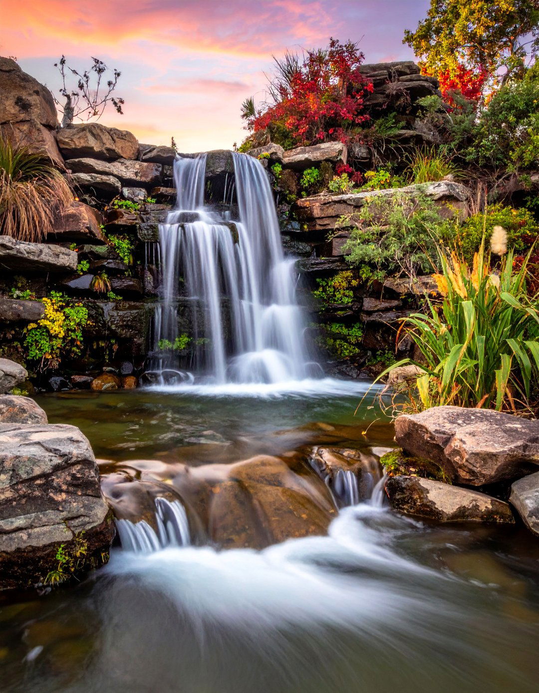 Tiered Rock Cascade Features - 25 Waterfall Design Ideas for a Serene Outdoor Space
