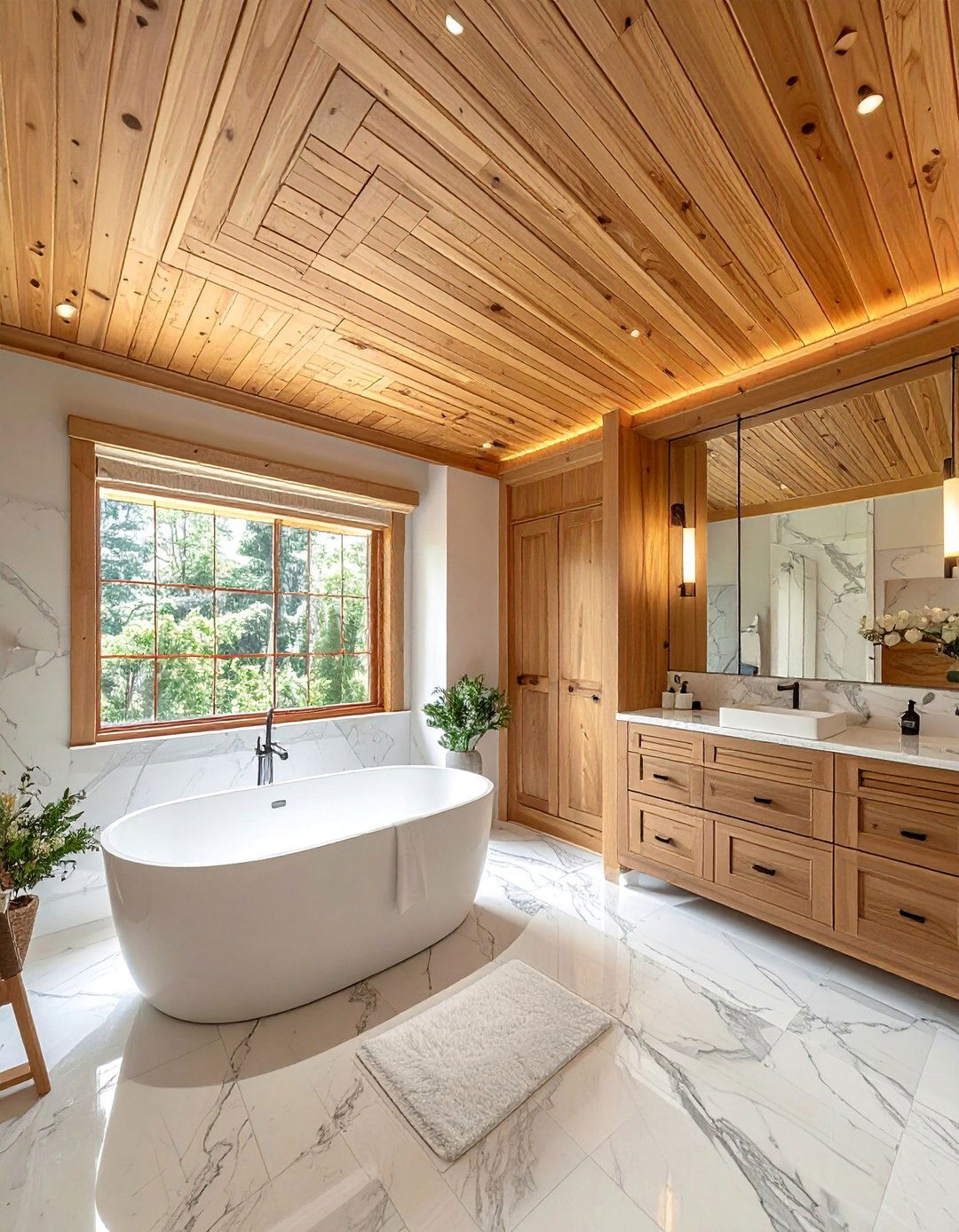 Tongue and Groove Ceiling in a Bathroom - 20 Tongue and Groove Ceiling Ideas for a Rustic Charm