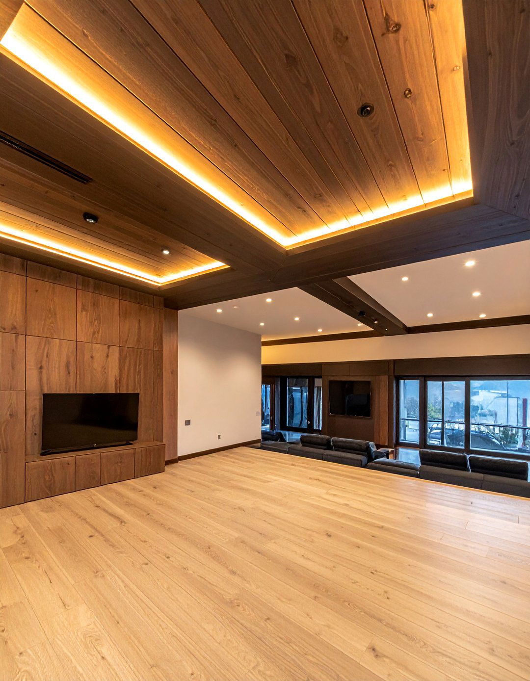 Tongue and Groove Ceiling with Integrated Lighting - 20 Tongue and Groove Ceiling Ideas for a Rustic Charm