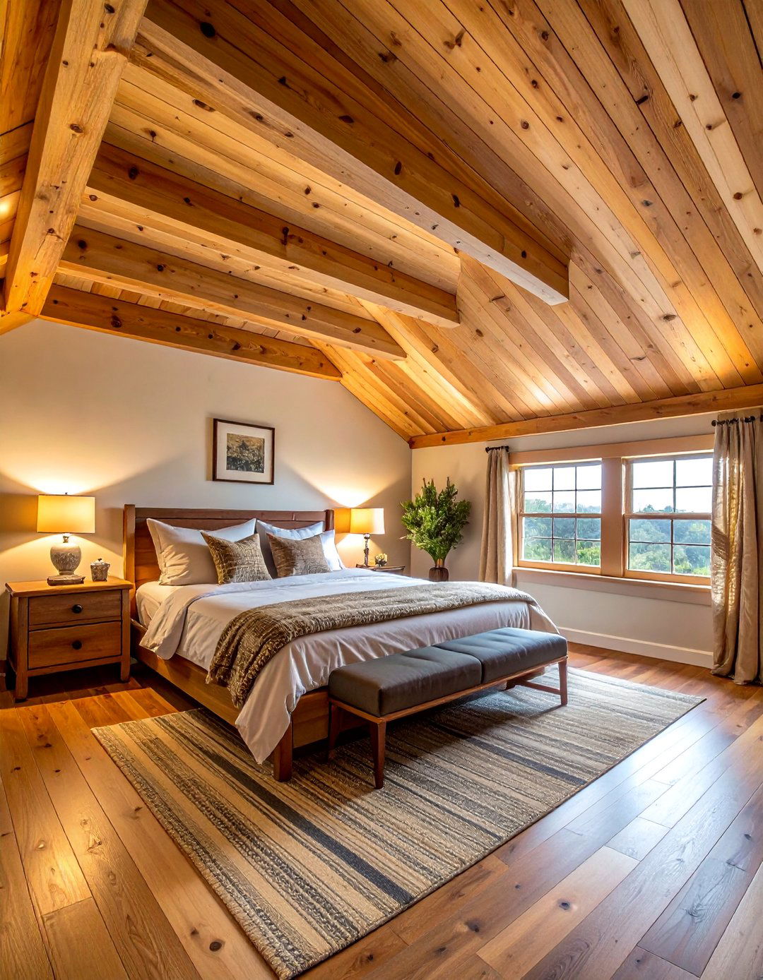 Tongue and Groove Natural Pine Farmhouse Ceiling - 20 Farmhouse Ceiling Ideas to Add Character to Your Home