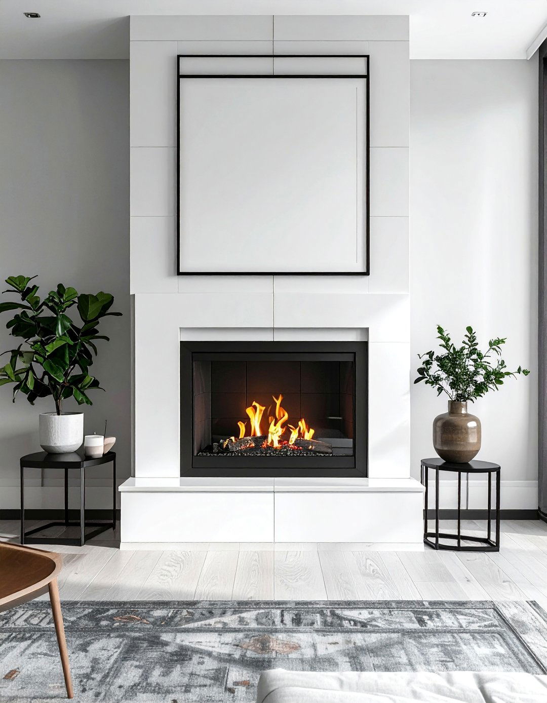 Transitional Fireplace with a Black Metal Frame - 20 Transitional Fireplace Ideas for a Timeless Look