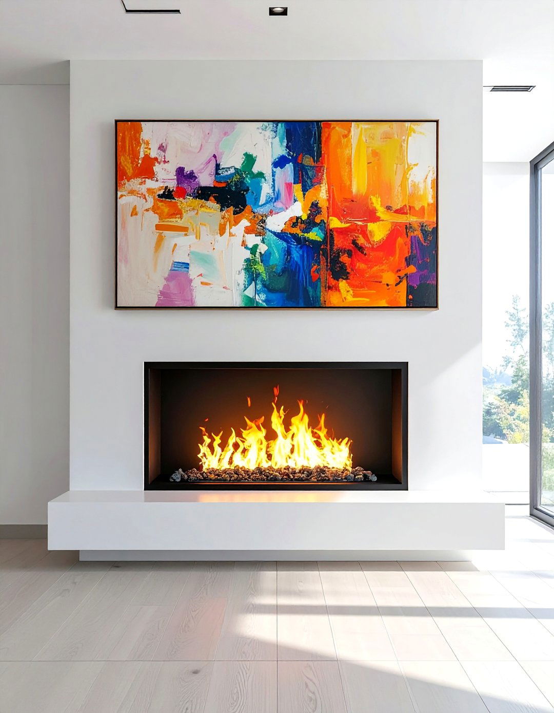 Transitional Fireplace with a Low Linear Profile - 20 Transitional Fireplace Ideas for a Timeless Look