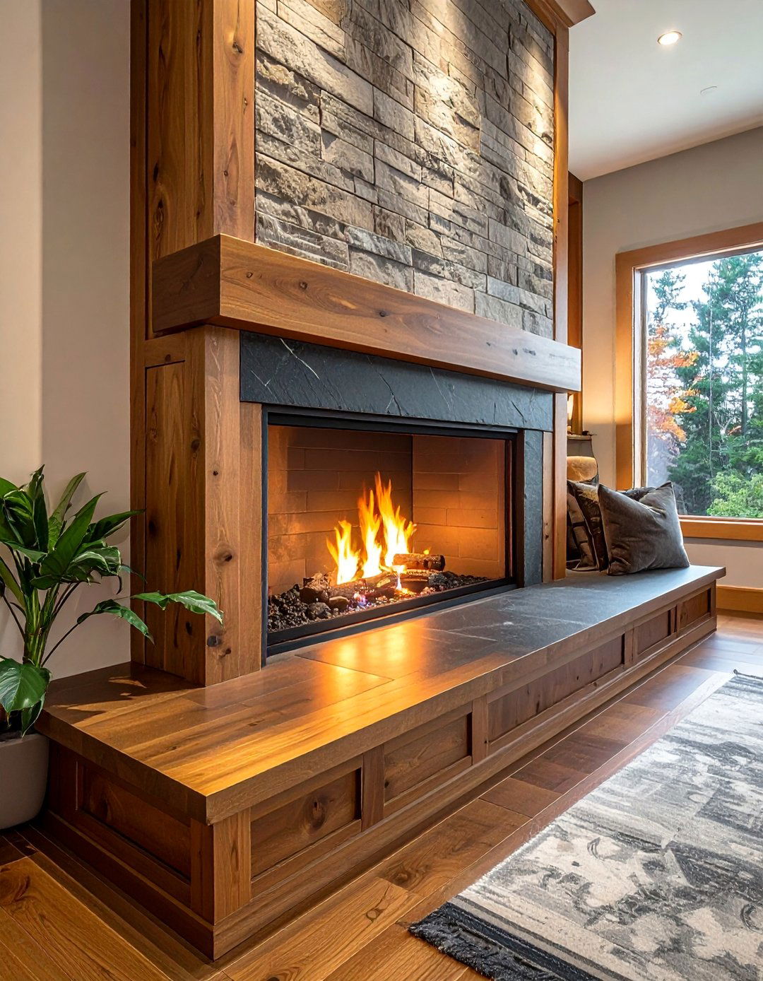 Transitional Fireplace with a Raised Hearth Design - 20 Transitional Fireplace Ideas for a Timeless Look