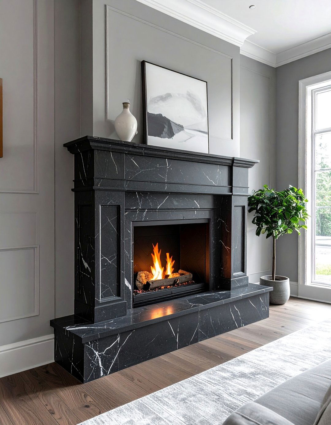 Transitional Fireplace with a Soapstone Surround - 20 Transitional Fireplace Ideas for a Timeless Look