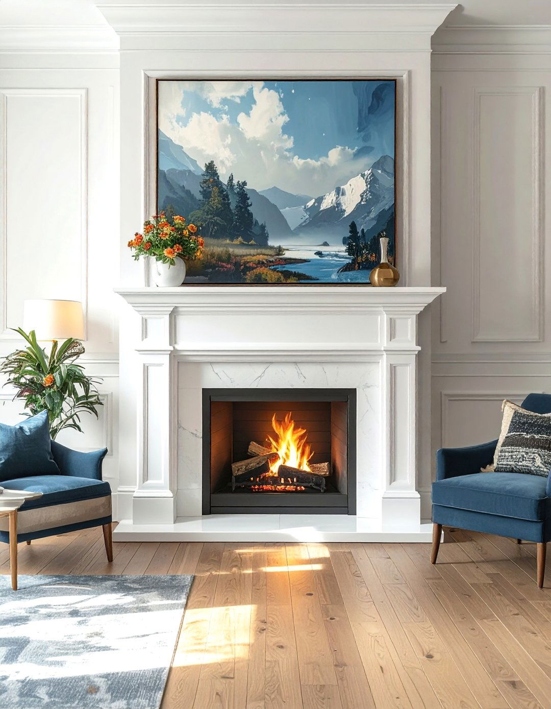 Transitional Fireplace with a Stepped or Tiered Mantel - 20 Transitional Fireplace Ideas for a Timeless Look