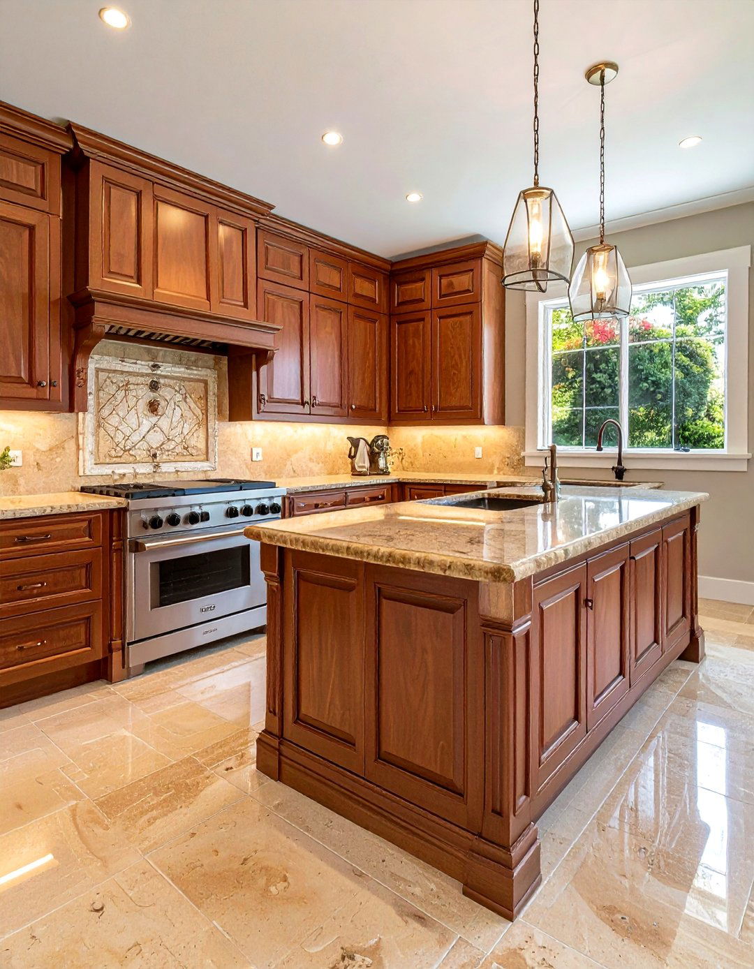 Travertine Floor Kitchen with a Granite Countertop - 20 Travertine Floor Kitchen Ideas for Elegant Spaces