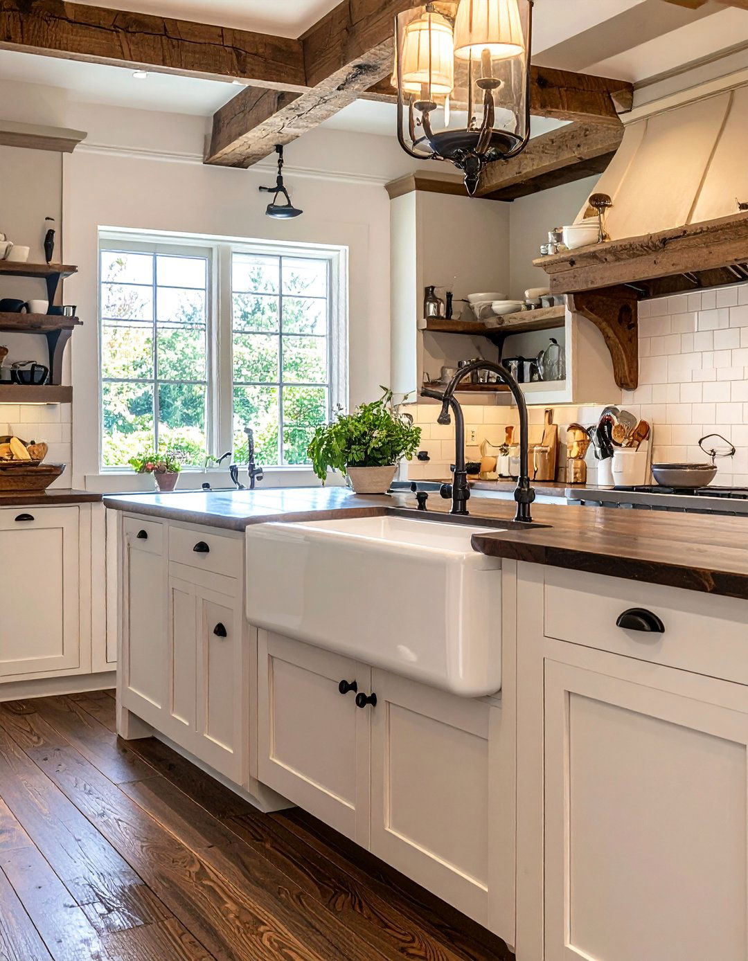 Tudor Kitchen with Farmhouse Sink Focus - 20 Tudor Kitchen Ideas for a Timeless and Classic Look