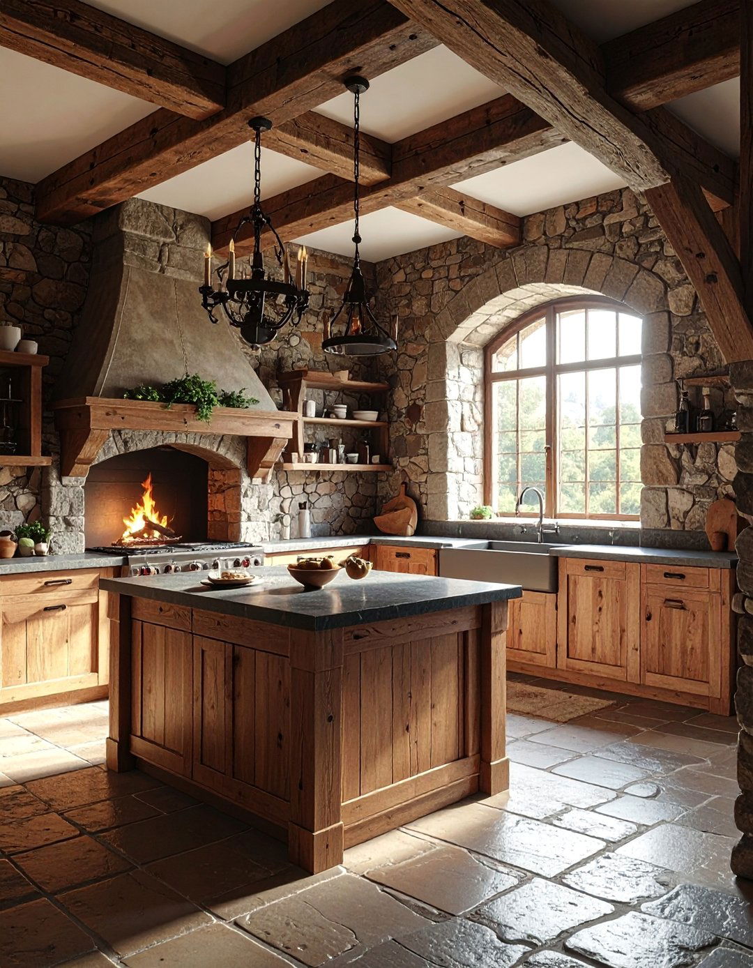 Tudor Stone and Timber Kitchen - 20 Tudor Kitchen Ideas for a Timeless and Classic Look