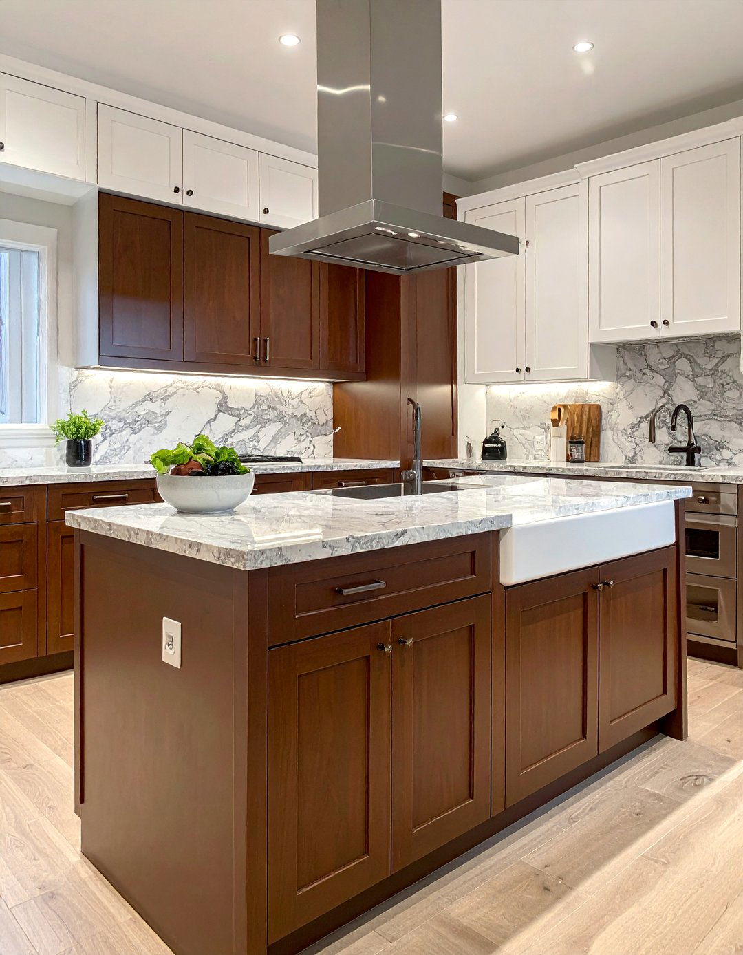 Two Tone Brown and White Kitchen Cabinets - 25 Brown Kitchen Cabinets Ideas for a Warm and Cozy Look