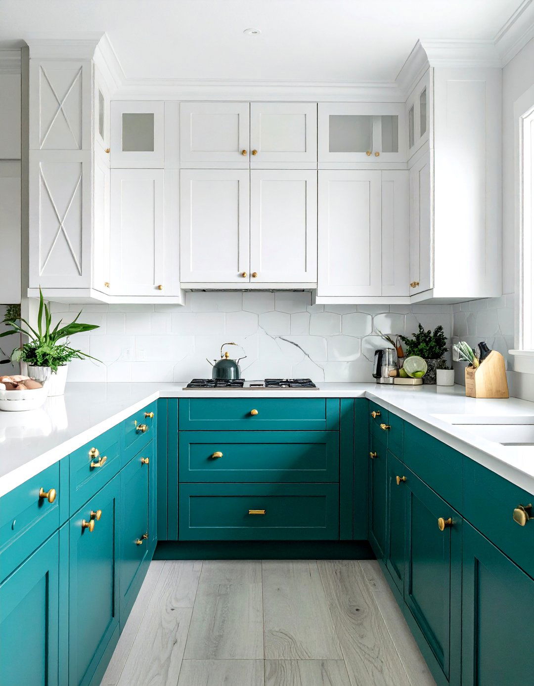 Two Tone Teal Kitchen Cabinets - 20 Teal Kitchen Ideas for a Bold and Vibrant Space