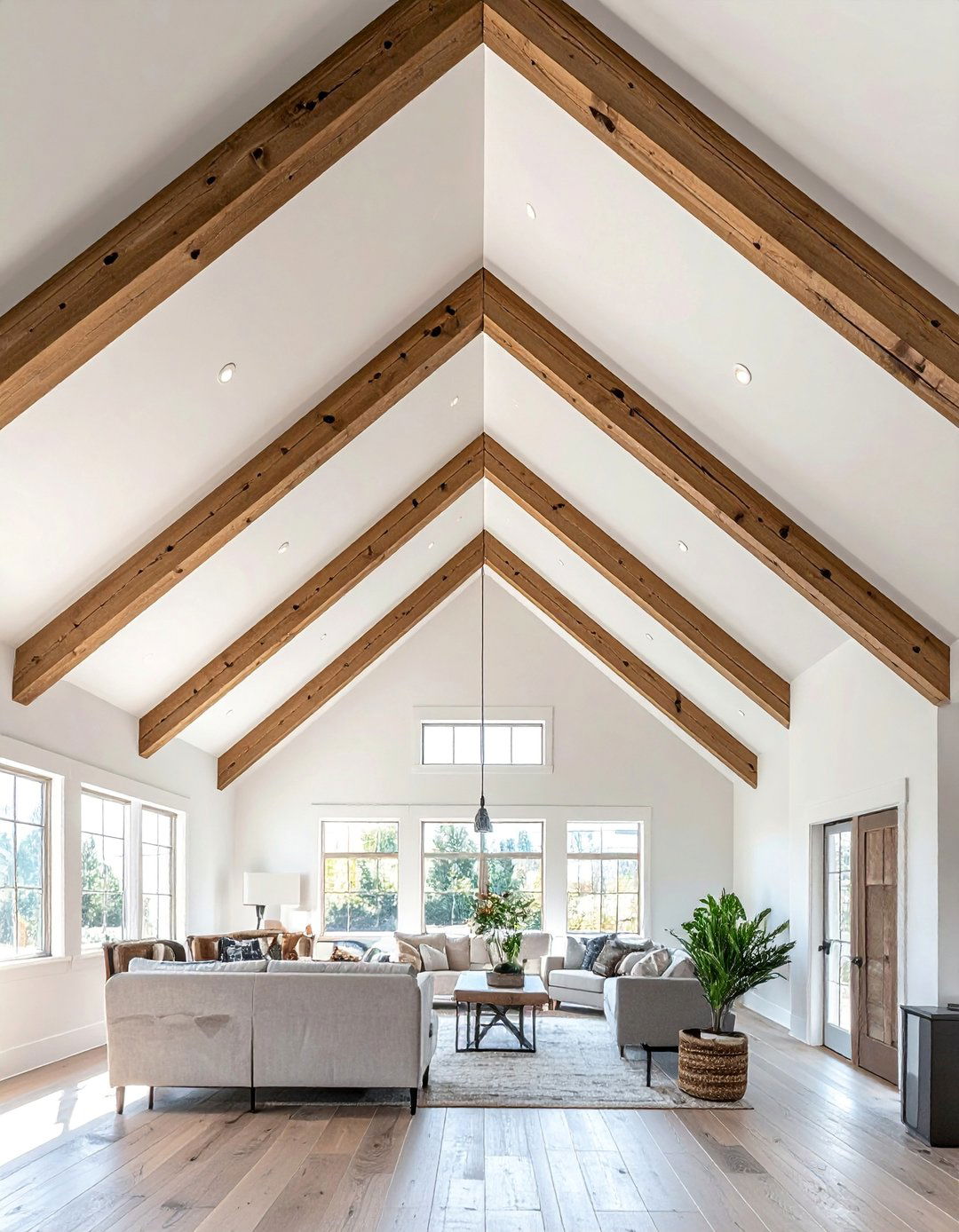 Vaulted Farmhouse Ceiling with Collar Ties - 20 Farmhouse Ceiling Ideas to Add Character to Your Home