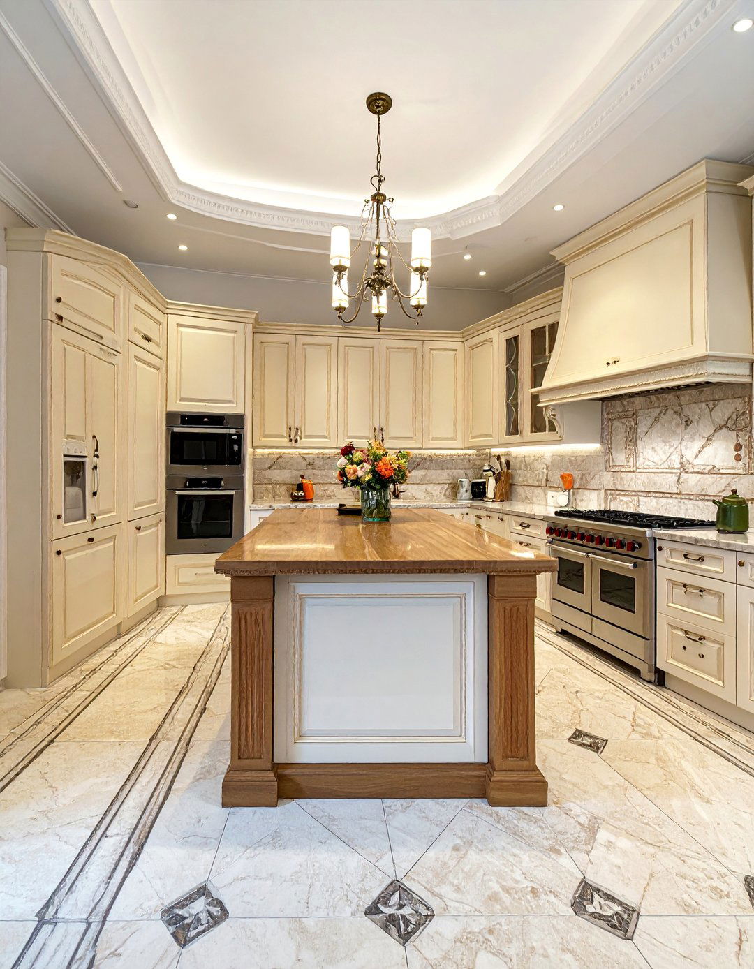 Versailles Pattern Travertine Floor Kitchen - 20 Travertine Floor Kitchen Ideas for Elegant Spaces