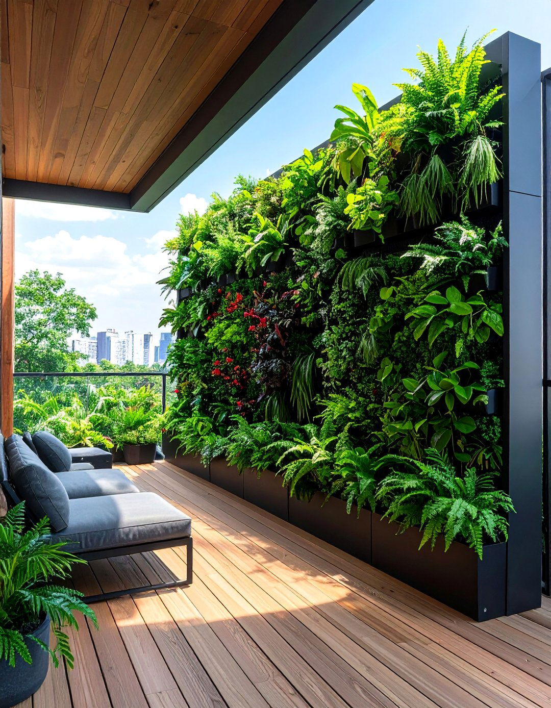 Vertical Garden on a Deck Wall - 20 Balcony Deck Ideas for a Beautiful Outdoor Retreat