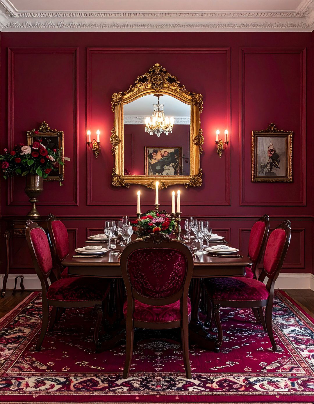 Victorian Dining Room with Deep Wall Colors - 25 Victorian Dining Room Ideas for a Grand Entertaining Space