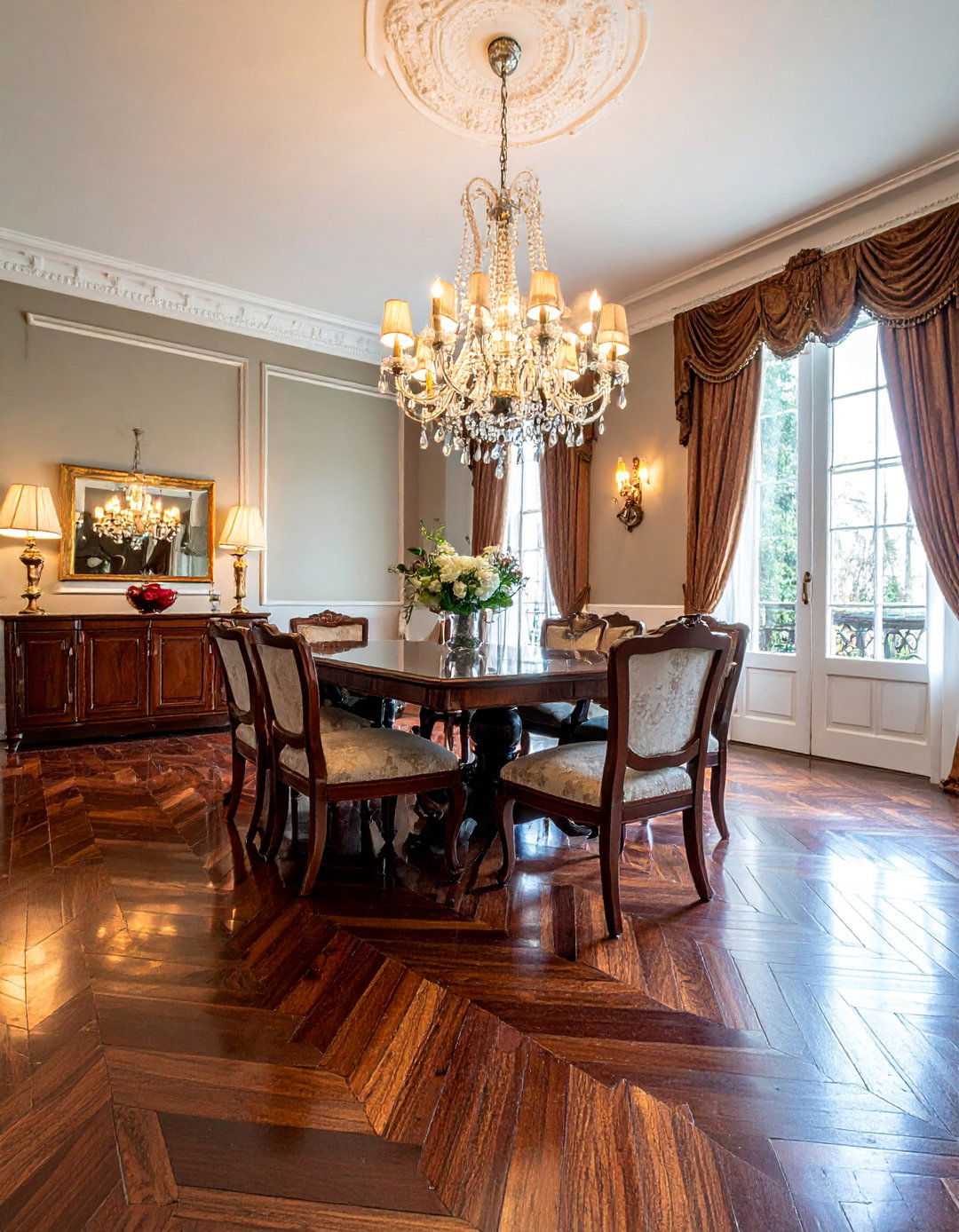 Victorian Dining Room with Polished Hardwood Floors - 25 Victorian Dining Room Ideas for a Grand Entertaining Space