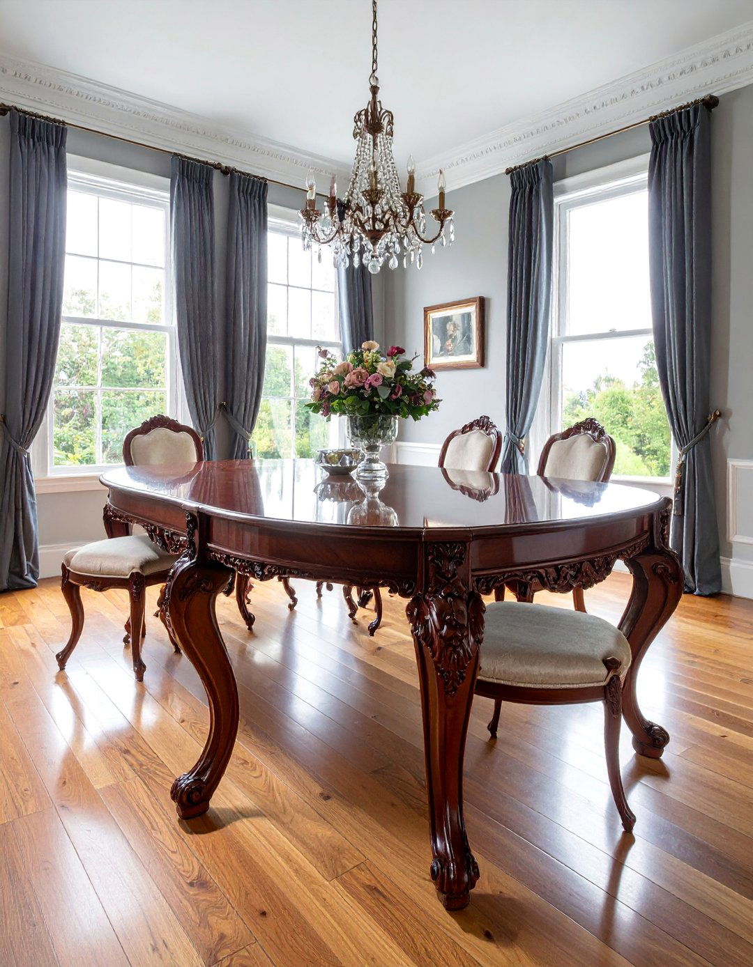 Victorian Dining Room with a Carved Mahogany Dining Table - 25 Victorian Dining Room Ideas for a Grand Entertaining Space
