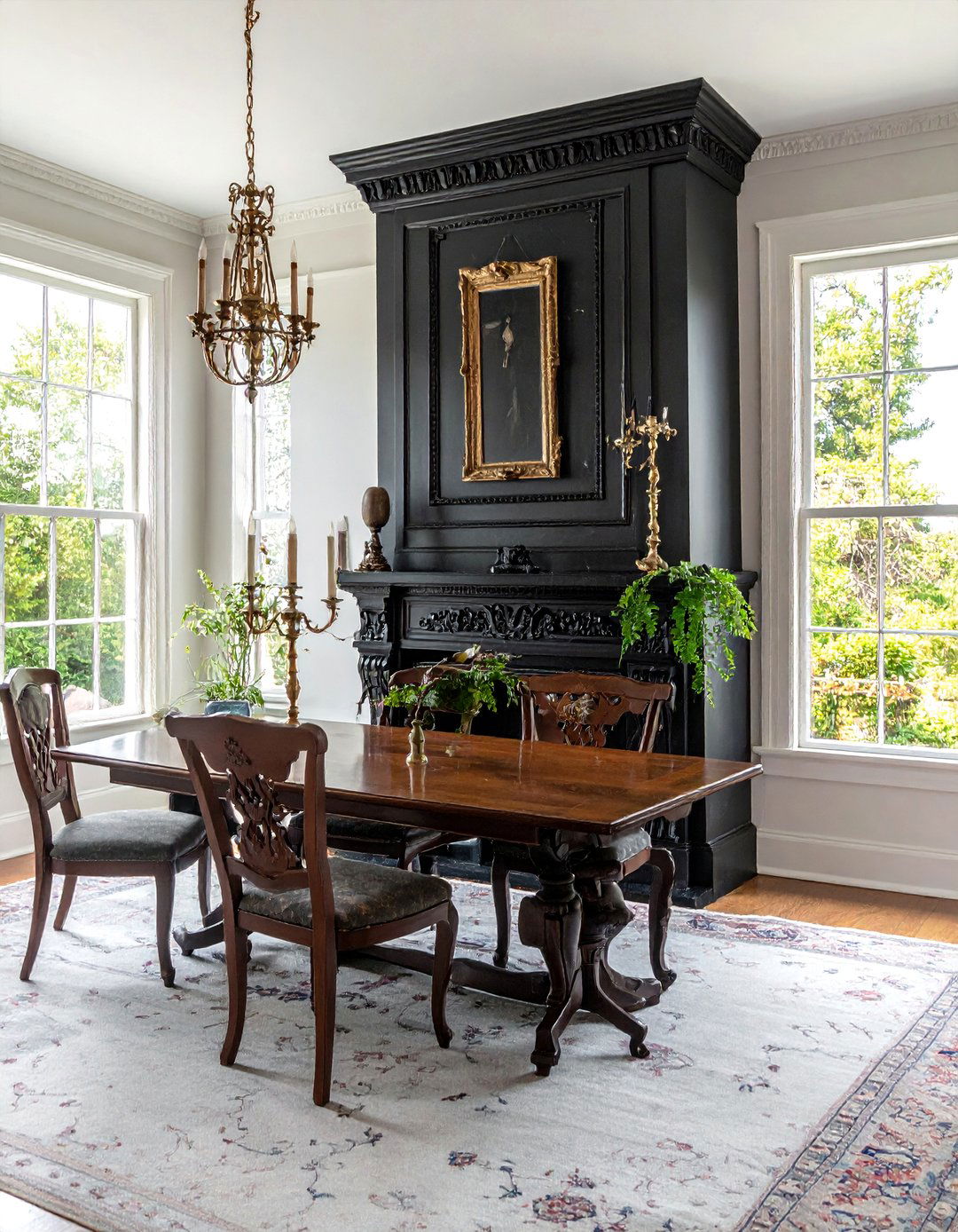 Victorian Dining Room with a Fireplace Mantel - 25 Victorian Dining Room Ideas for a Grand Entertaining Space