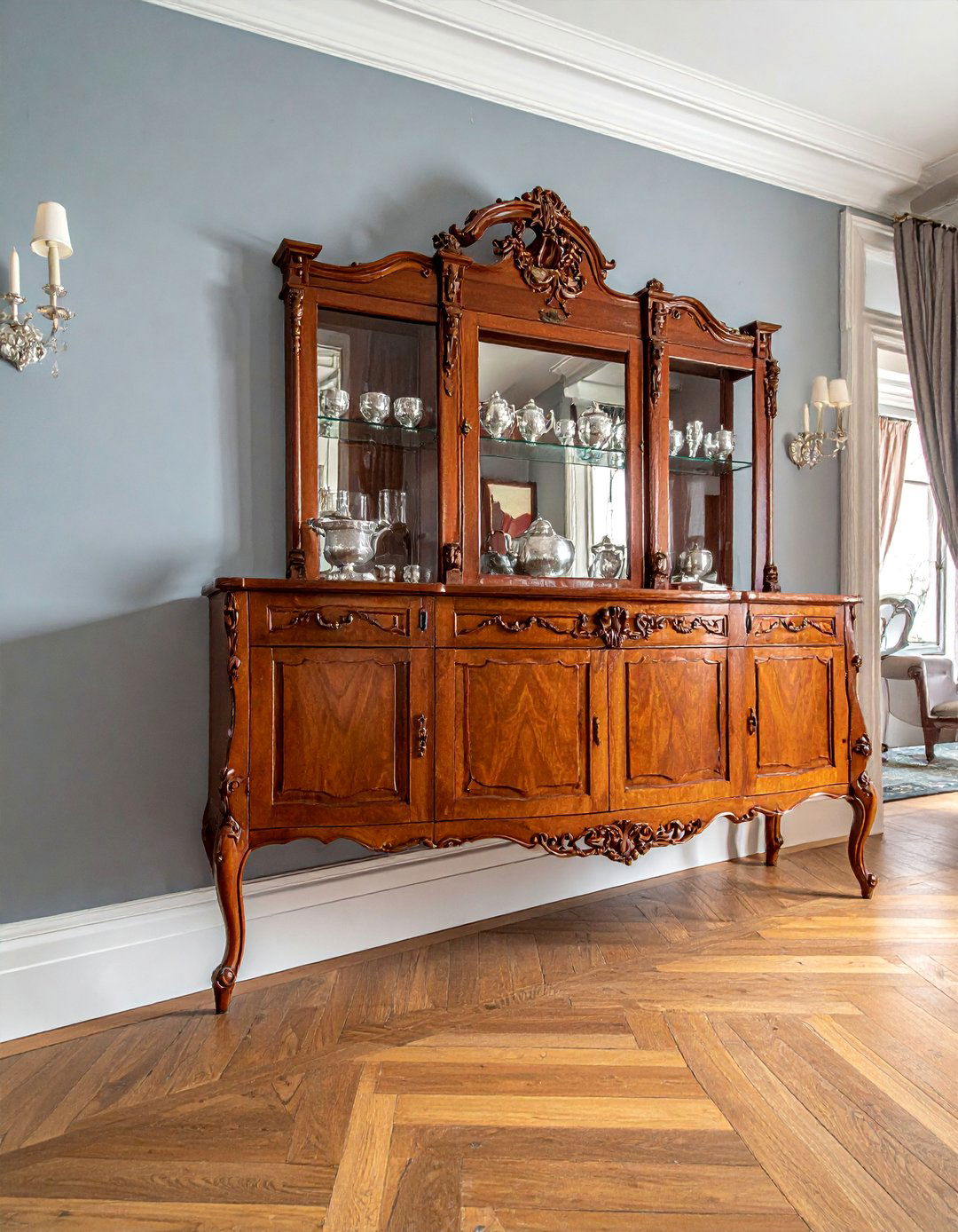 Victorian Dining Room with a Grand Carved Sideboard - 25 Victorian Dining Room Ideas for a Grand Entertaining Space