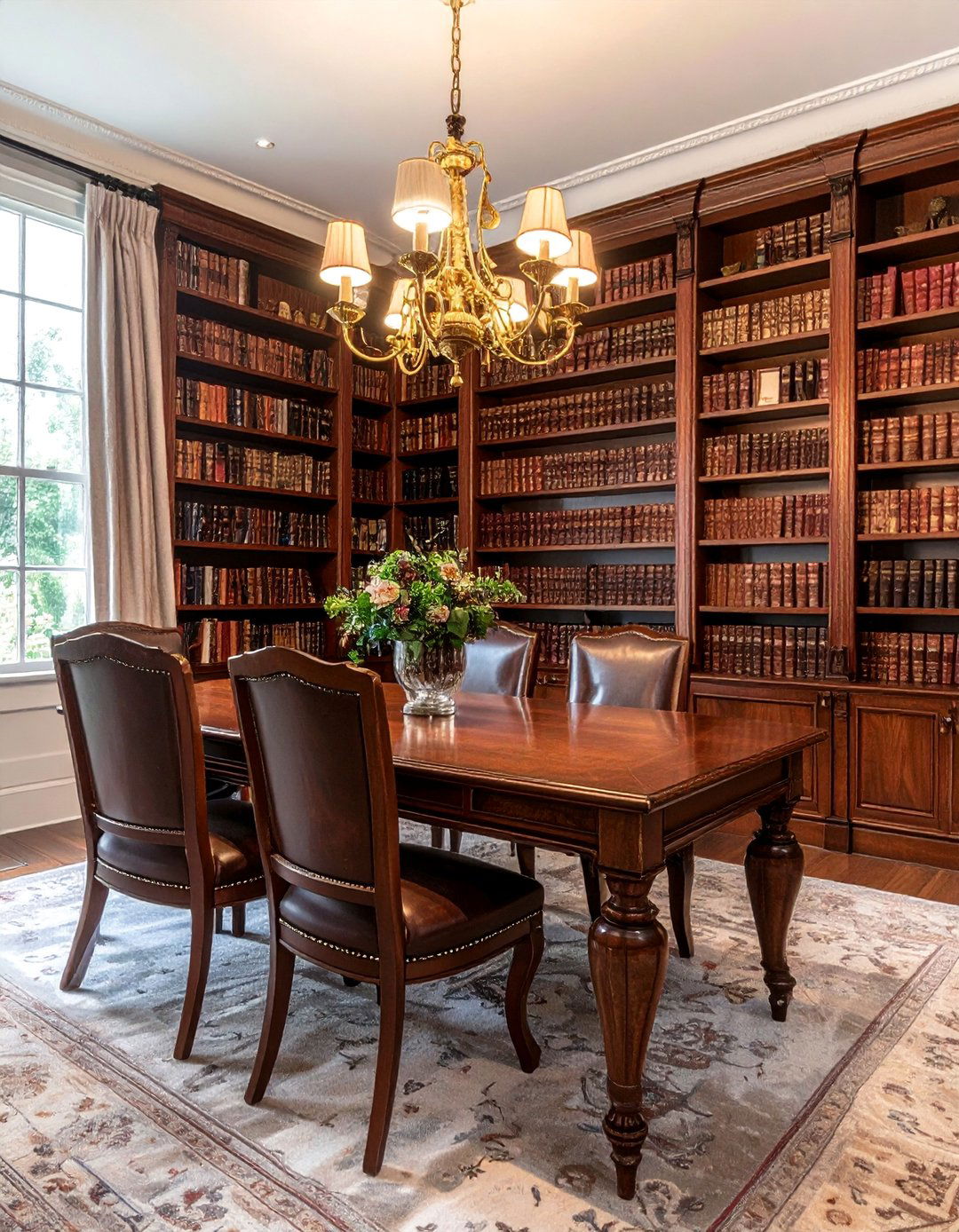 Victorian Dining Room with a Library Combination - 25 Victorian Dining Room Ideas for a Grand Entertaining Space