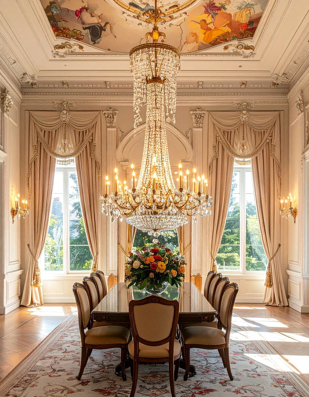 Victorian Dining Room with an Ornate Crystal Chandelier - 25 Victorian Dining Room Ideas for a Grand Entertaining Space