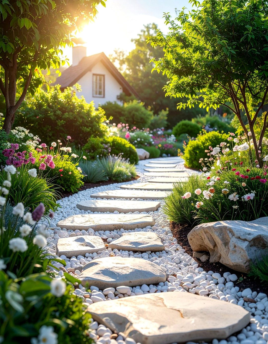 White Rock Between Flagstone Pavers - 25 White Rock Landscaping Ideas for a Serene Yard