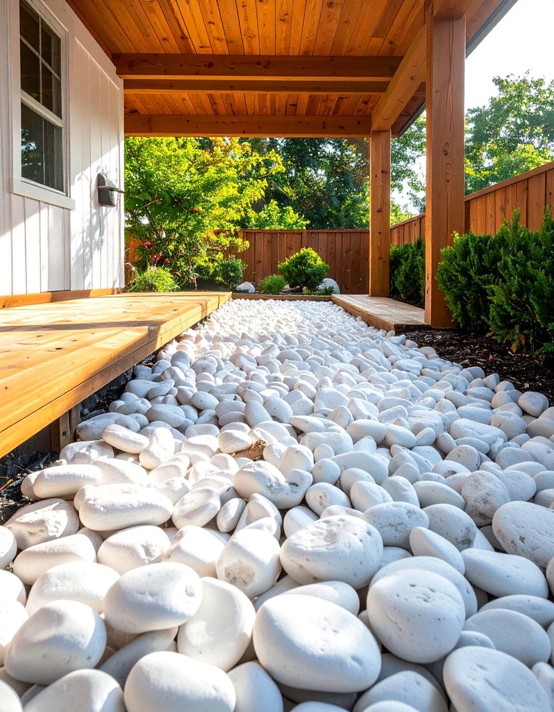 White Rock Underneath a Raised Deck - 25 White Rock Landscaping Ideas for a Serene Yard