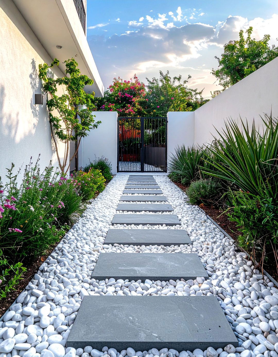 White Rock to Create a Clean Side Yard - 25 White Rock Landscaping Ideas for a Serene Yard
