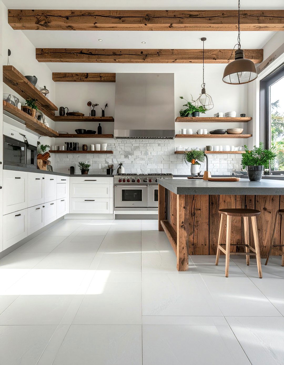 White Slate Tile Kitchen Floor - 25 White Kitchen Floor Ideas for a Clean Look