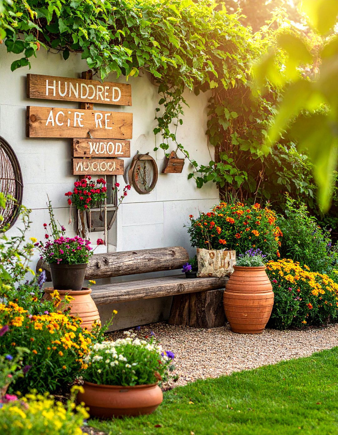 Winnie the Poohs Hundred Acre Wood Corner - 20 Disney Garden Ideas for a Magical Outdoor Space