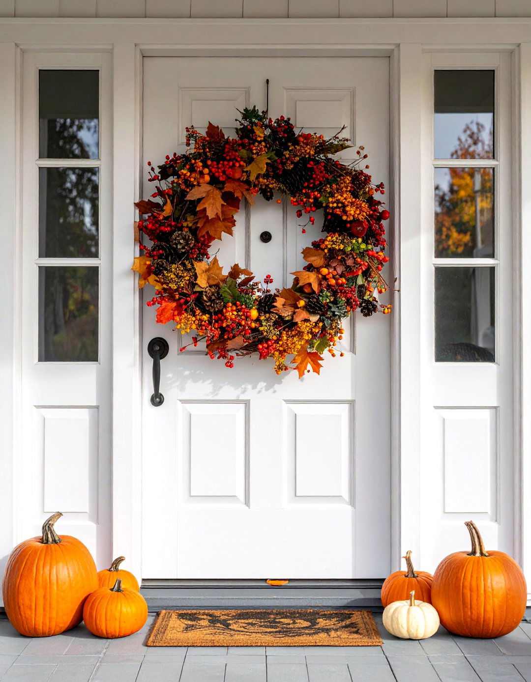 Wreaths and Seasonal Decor on a Cottage Front Door - 25 Cottage Front Door Ideas for a Charming Entryway