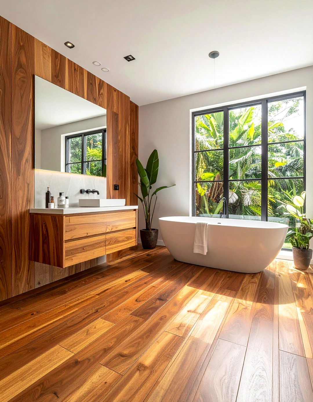 Cumaru Brazilian Teak Alternative - 25 Ideas for Wood Floors in Bathrooms -Style & Durability