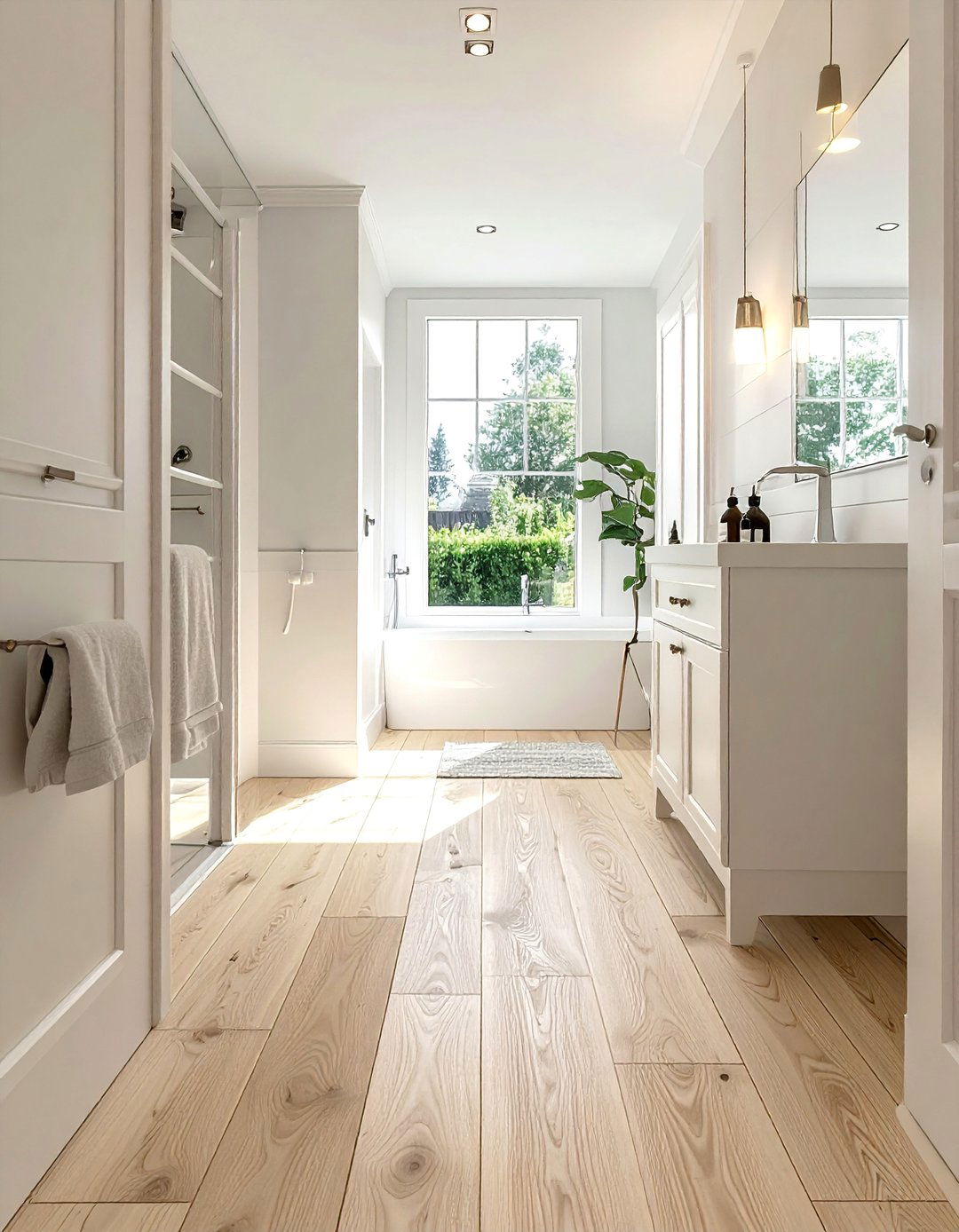 Pine Budget Friendly Wood Options - 25 Ideas for Wood Floors in Bathrooms -Style & Durability