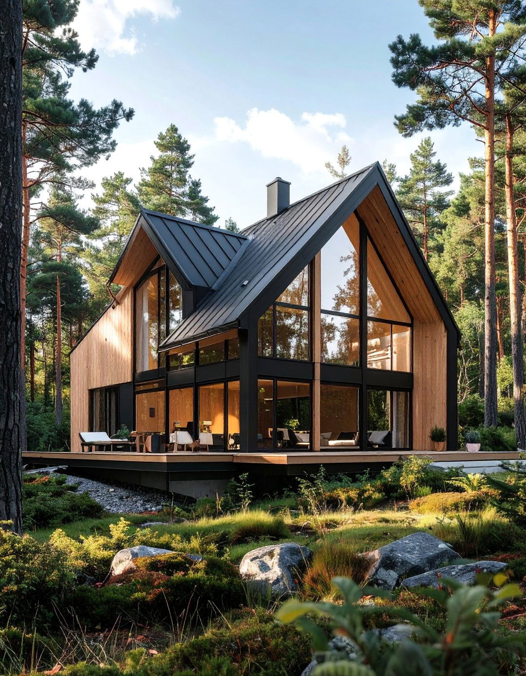 Scandinavian Design House With a Black Roof - 25 Houses With Black Roofs for Sleek & Sophisticated Designs