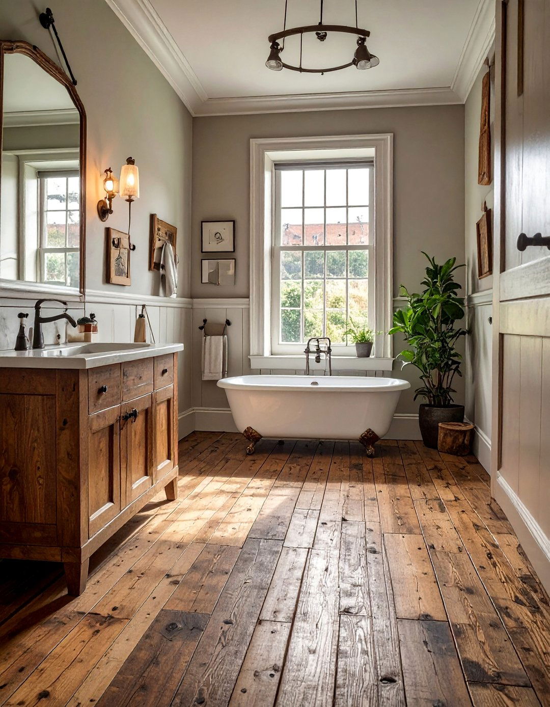 Vintage Wood Floor Restoration - 25 Ideas for Wood Floors in Bathrooms -Style & Durability