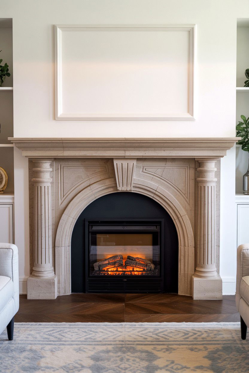 Arched Opening with Classical Columns - 30 best fake fireplace ideas