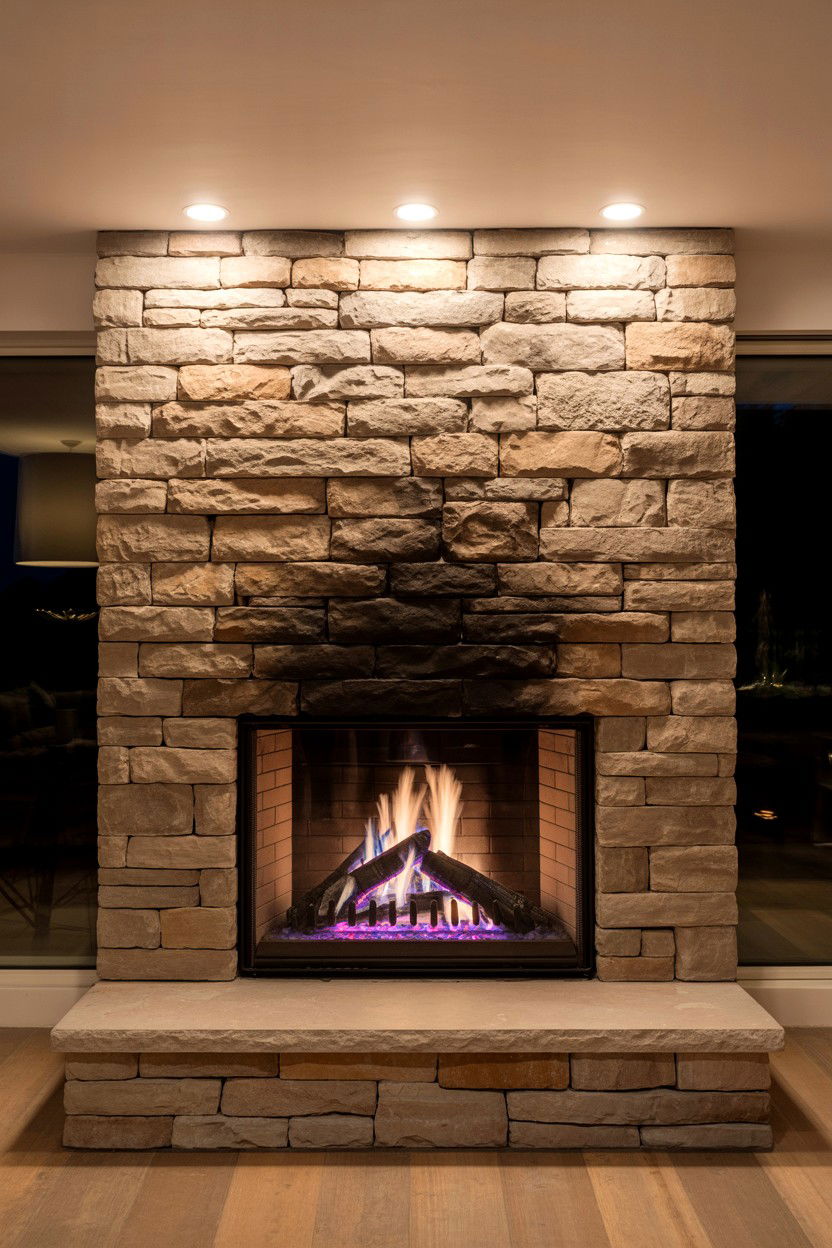 Ashlar Stone with Uniform Rectangular Blocks - 30 stone fireplace ideas