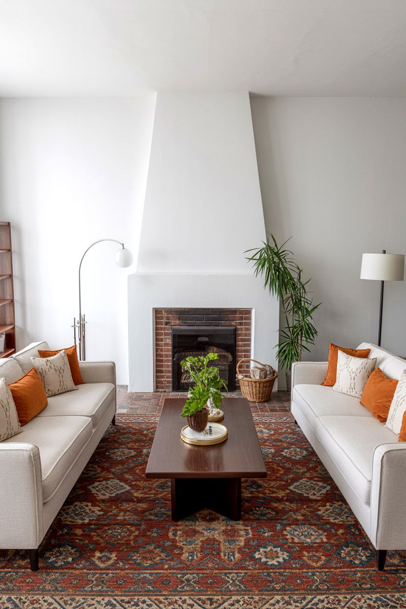 Asymmetrical Arrangement With Off Center Fireplace - 30 living room layout with fireplace ideas