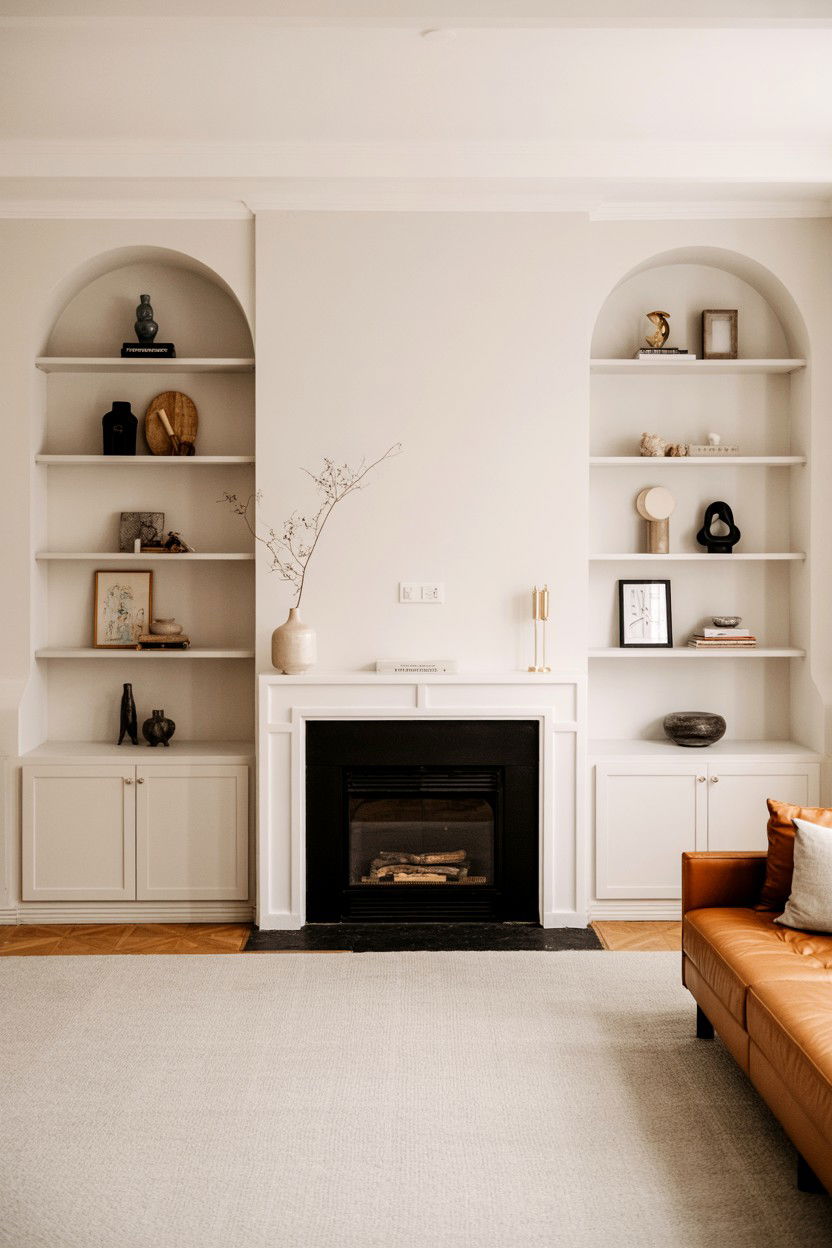 Asymmetrical Built Ins for Contemporary Visual Interest - 30 built ins around fireplace ideas