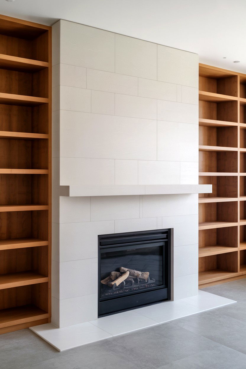 Asymmetrical Off Center Fireplace for Contemporary Layout - 30 fireplace ideas