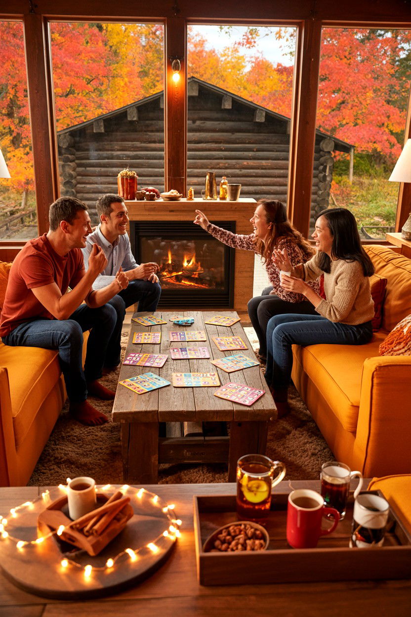 Autumn Themed Game Night - 20-fall-foliage-cozy-cabin-trip-ideas