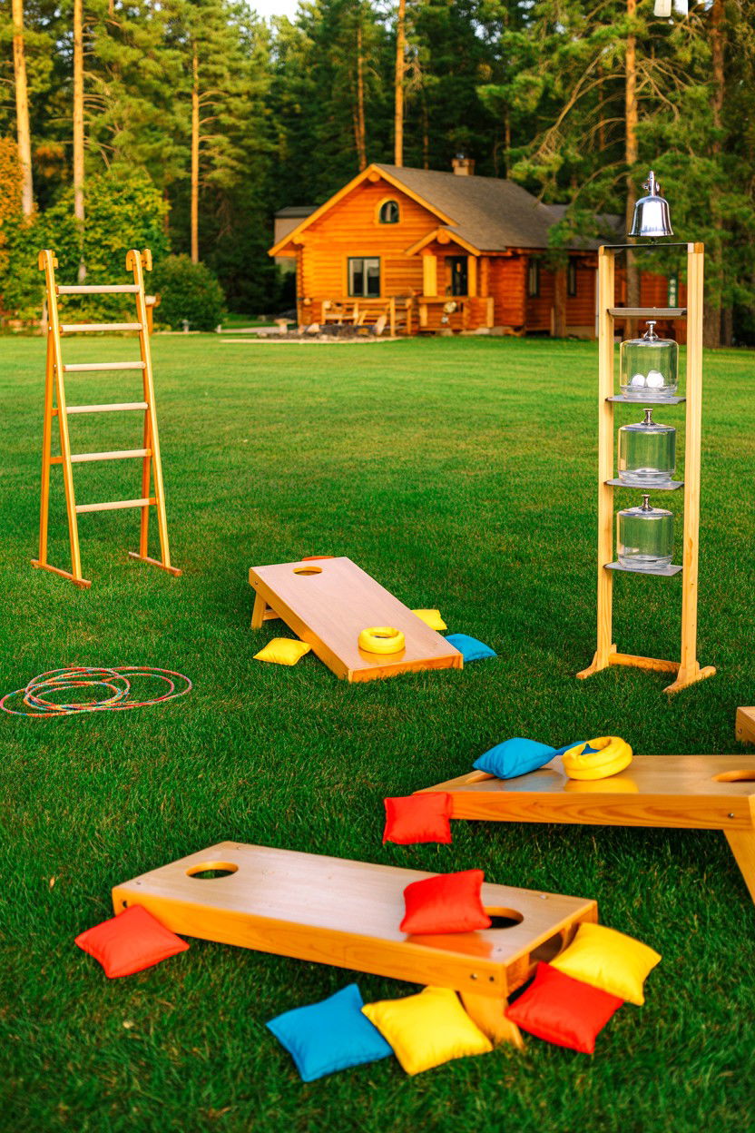 Backyard Lawn Games Circuit - 20-cozy-cabin-trip-ideas-for-families