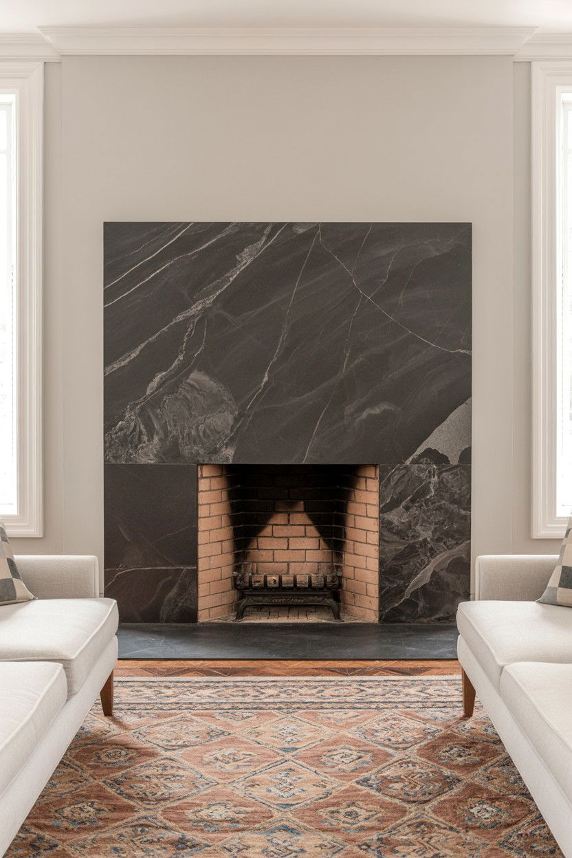 Black Soapstone Fireplace with Natural Heat Retention - 30 black fireplace ideas