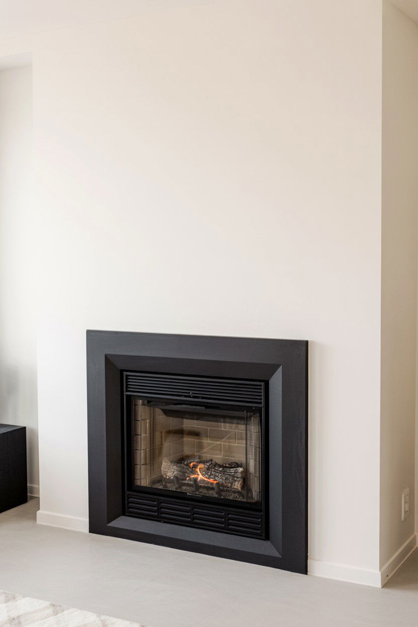 Black Steel Fireplace Frame for Contemporary Contrast - 30 fireplace ideas