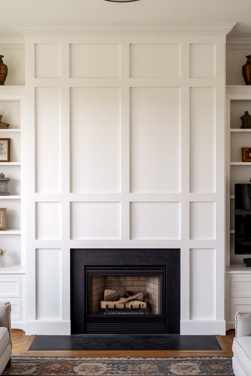 Board and Batten Architectural Detail - 30 fireplace wall ideas